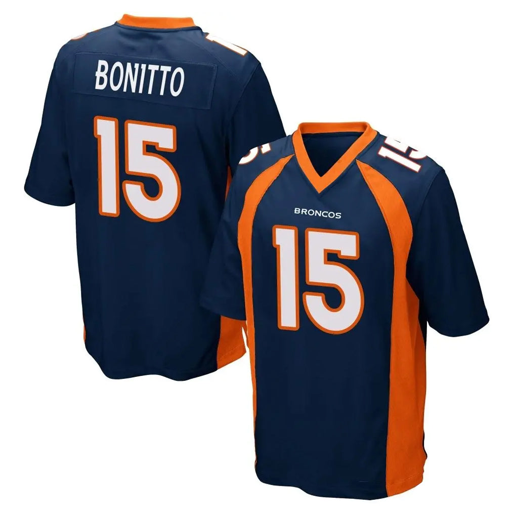 tocy D.Broncos #15 Nik Bonitto Player Navy Game Stitched Jerseys