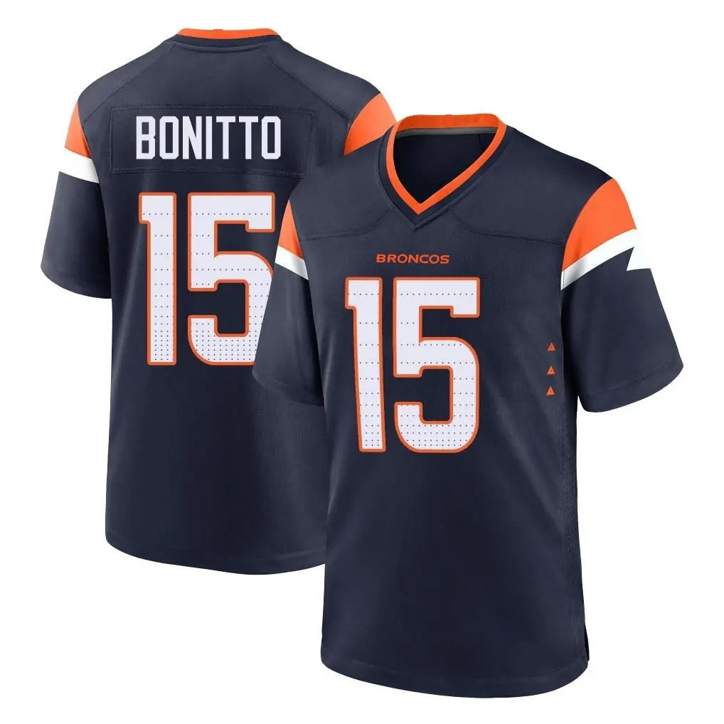 tocy D.Broncos #15 Nik Bonitto Player Navy Home Game Stitched Jerseys