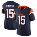 tocy D.Broncos #15 Nik Bonitto Player Navy Vapor F.U.S.E. Limited Stitched Jerseys