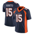 tocy D.Broncos #15 Nik Bonitto Player Navy Vapor Limited Stitched Jerseys