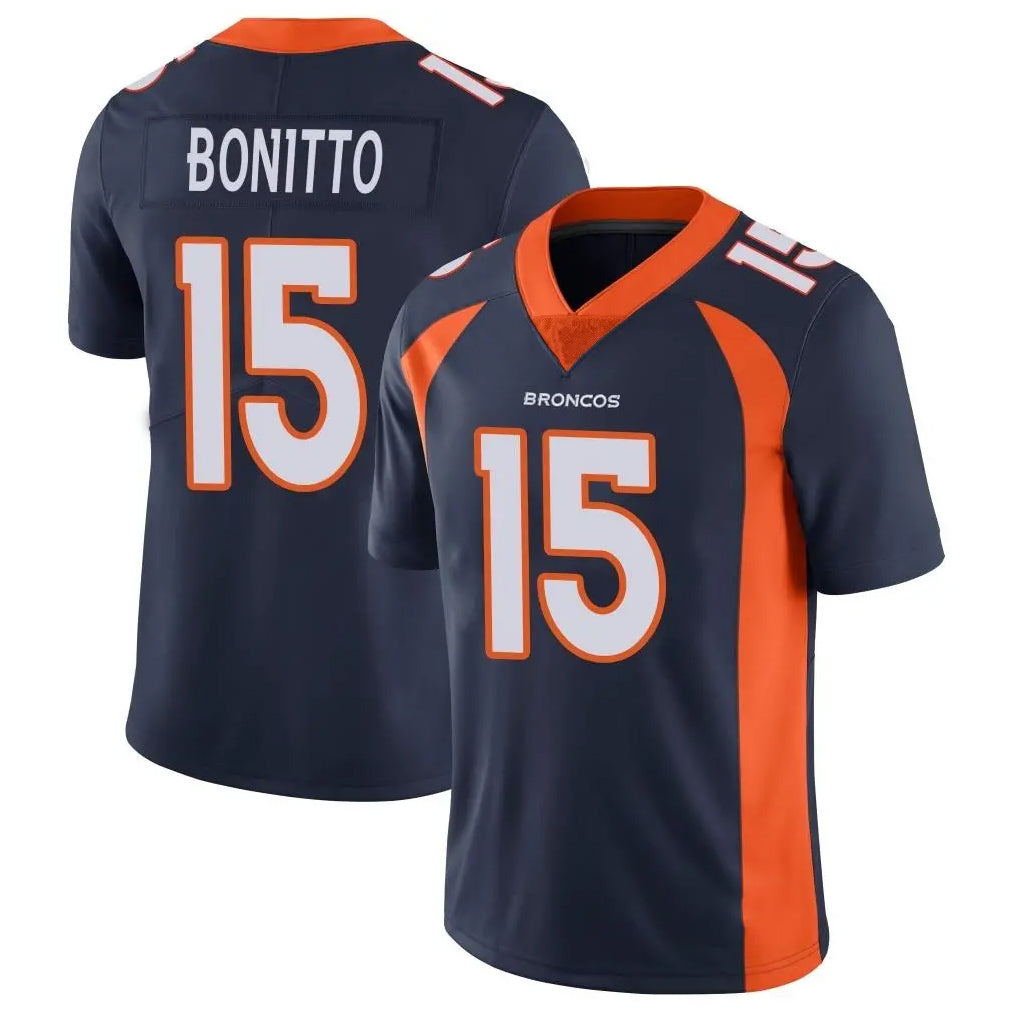 tocy D.Broncos #15 Nik Bonitto Player Navy Vapor Untouchable Limited Game Stitched Jerseys
