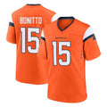 tocy D.Broncos #15 Nik Bonitto Player Orange Alternate Collection Throwback Game Stitched Jerseys