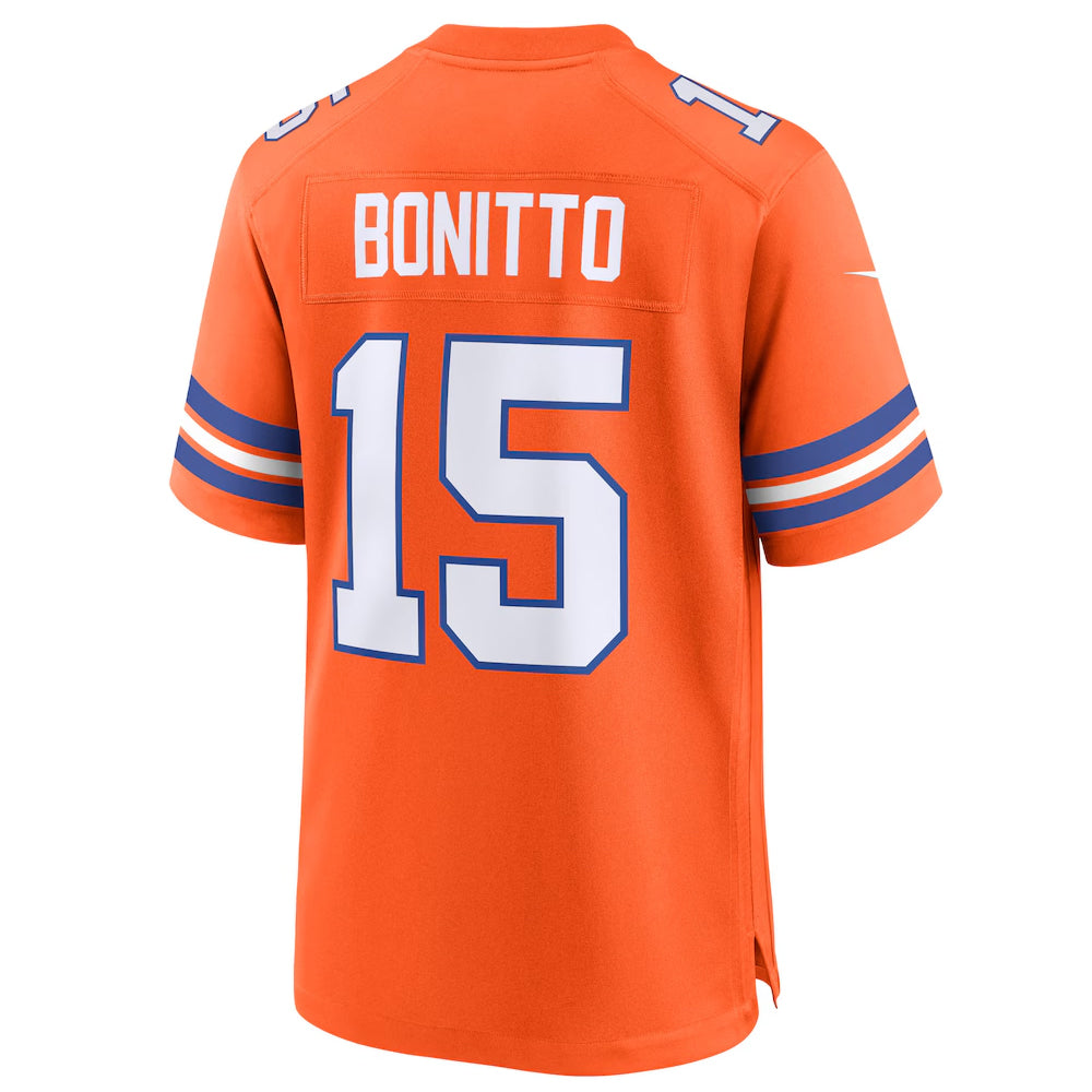 tocy D.Broncos #15 Nik Bonitto Player Orange Collection Throwback Game Stitched Jerseys