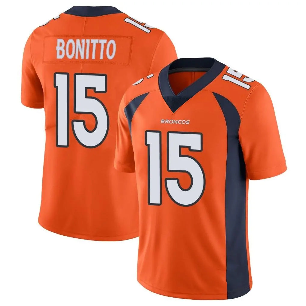 tocy D.Broncos #15 Nik Bonitto Player Orange Color Vapor Untouchable Limited Game Stitched Jerseys