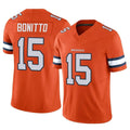 tocy D.Broncos #15 Nik Bonitto Player Orange Vapor F.U.S.E. Limited Stitched Jerseys