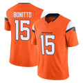 tocy D.Broncos #15 Nik Bonitto Player Orange Vapor F.U.S.E. Limited Home Game Stitched Jerseys