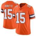 tocy D.Broncos #15 Nik Bonitto Player Orange Vapor Untouchable Limited Home Game Stitched Jerseys