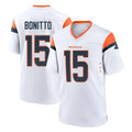 tocy D.Broncos #15 Nik Bonitto Player White Home Game Stitched Jerseys