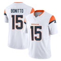 tocy D.Broncos #15 Nik Bonitto Player White Limited Vapor F.U.S.E. Home Game Stitched Jerseys