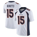 tocy D.Broncos #15 Nik Bonitto Player White Vapor Untouchable Limited Home Game Stitched Jerseys