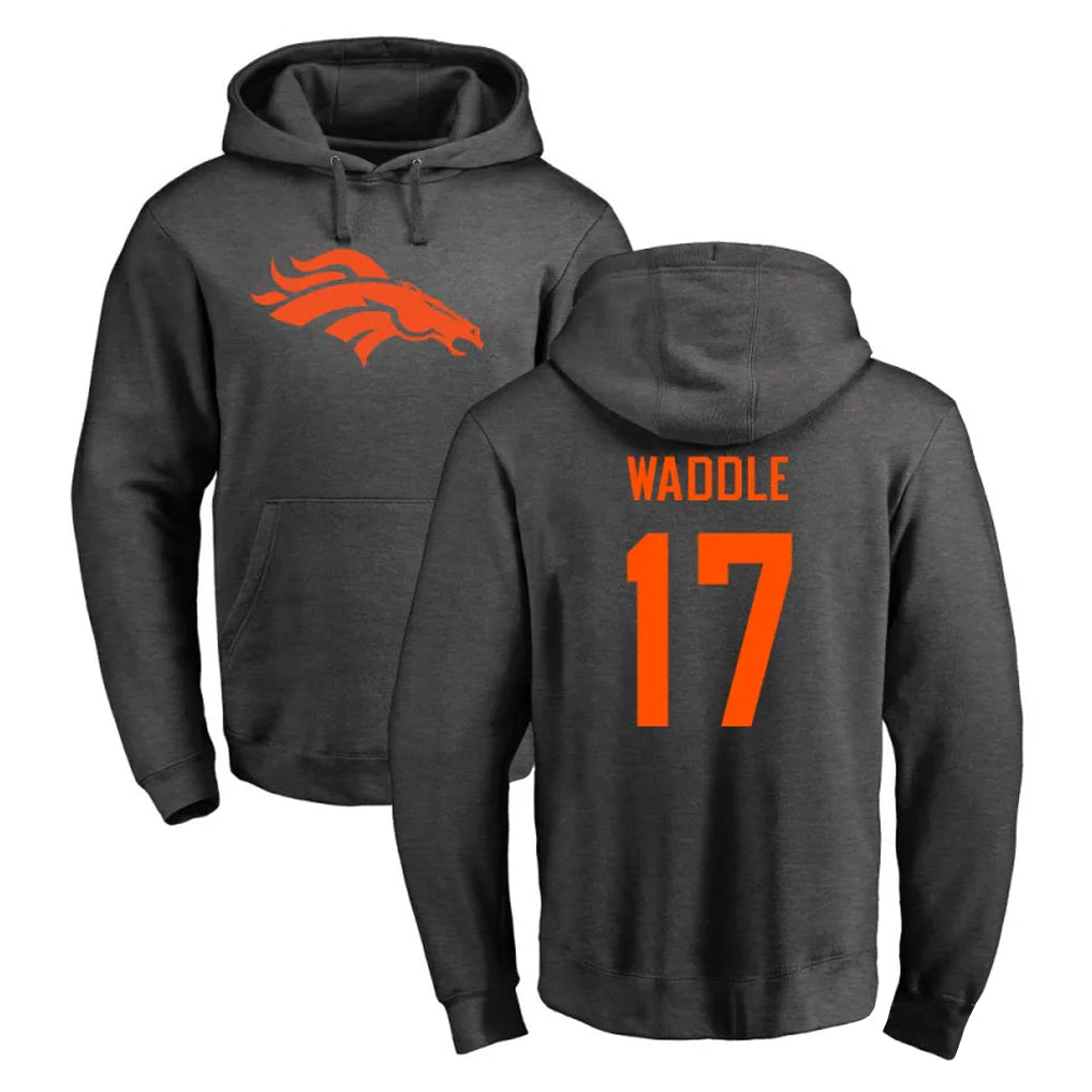 tocy D.Broncos #17 Jaylen Waddle Player Ash One Color Pullover Hoodie Limited Stitched Jerseys