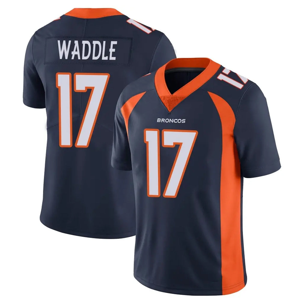 tocy D.Broncos #17 Jaylen Waddle Player Navy Vapor Untouchable Limited Game Stitched Jerseys