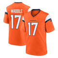 tocy D.Broncos #17 Jaylen Waddle Player Orange Home Game Stitched Jerseys
