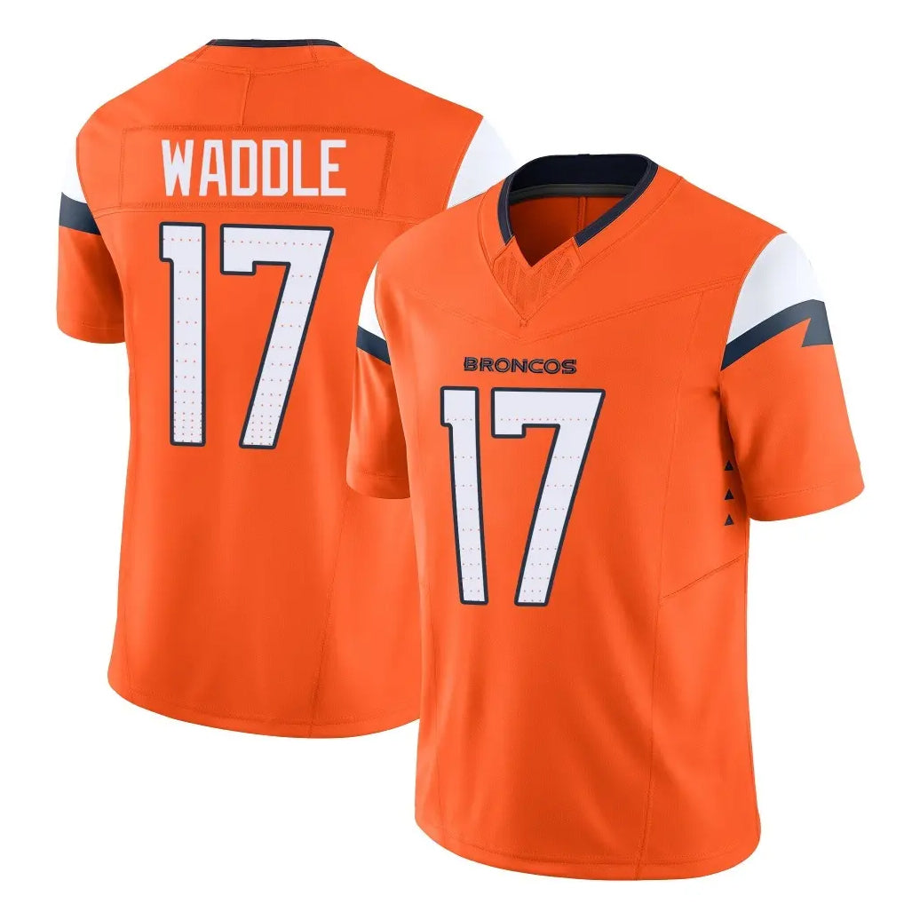 tocy D.Broncos #17 Jaylen Waddle Player Orange Vapor F.U.S.E. Limited Home Game Stitched Jerseys