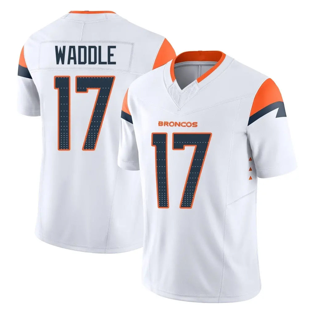 tocy D.Broncos #17 Jaylen Waddle Player White Limited Vapor F.U.S.E. Home Game Stitched Jerseys