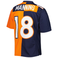 tocy D.Broncos #18 Peyton Manning Mitchell & Ness NavyOrange 2015 Split Legacy Replica  Stitched Puhic Jersey