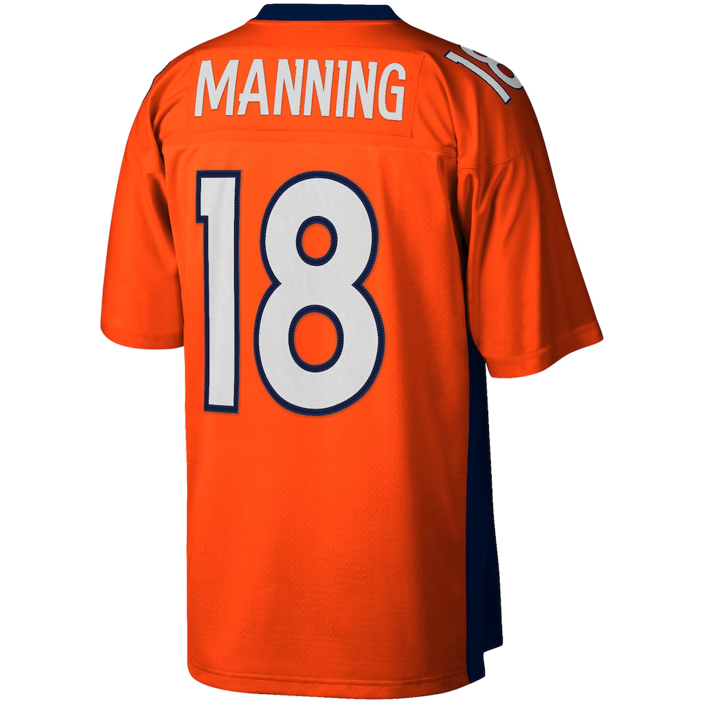 tocy D.Broncos #18 Peyton Manning Mitchell & Ness Orange Big & Tall 2015 Retired Player Replica Stitched Puhic Jersey