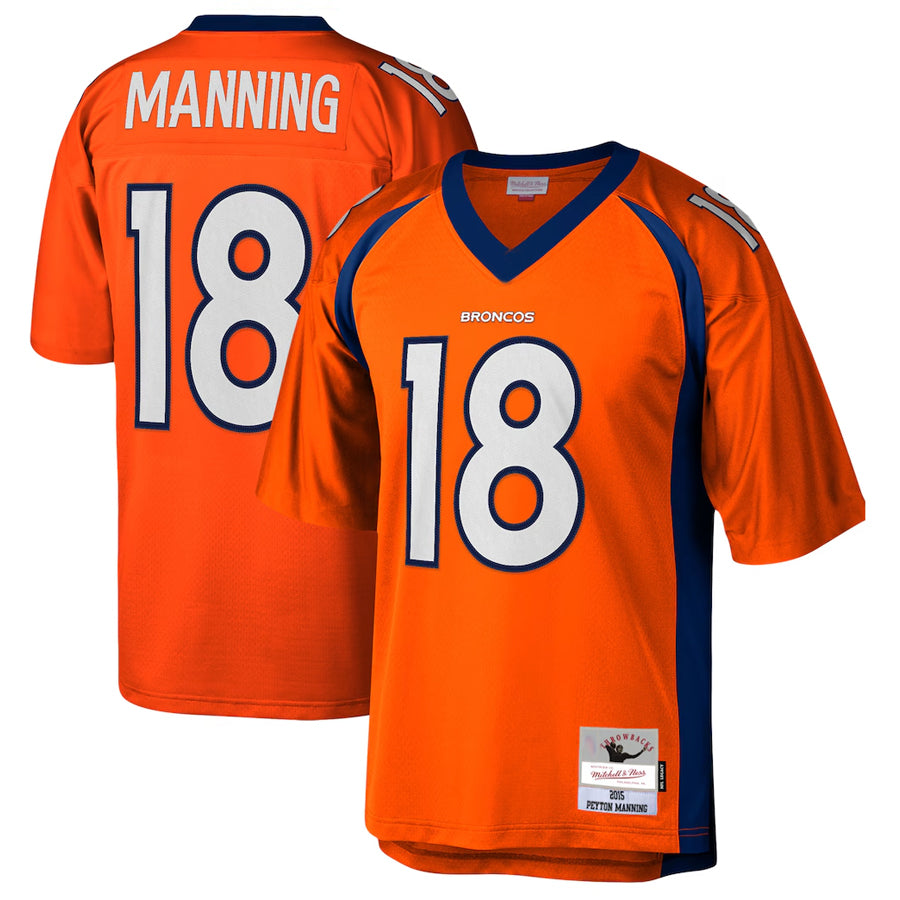 tocy D.Broncos #18 Peyton Manning Player Mitchell & Ness Orange Legacy Replica Stitched Jerseys