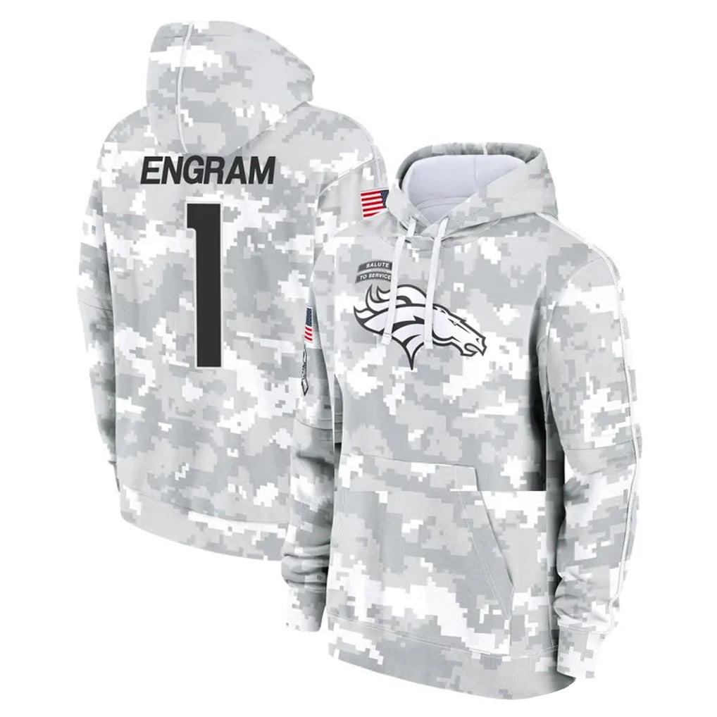 tocy D.Broncos #1 Evan Engram Player Arctic Camo Salute to Service Hoodies Limited Game Stitched Jerseys