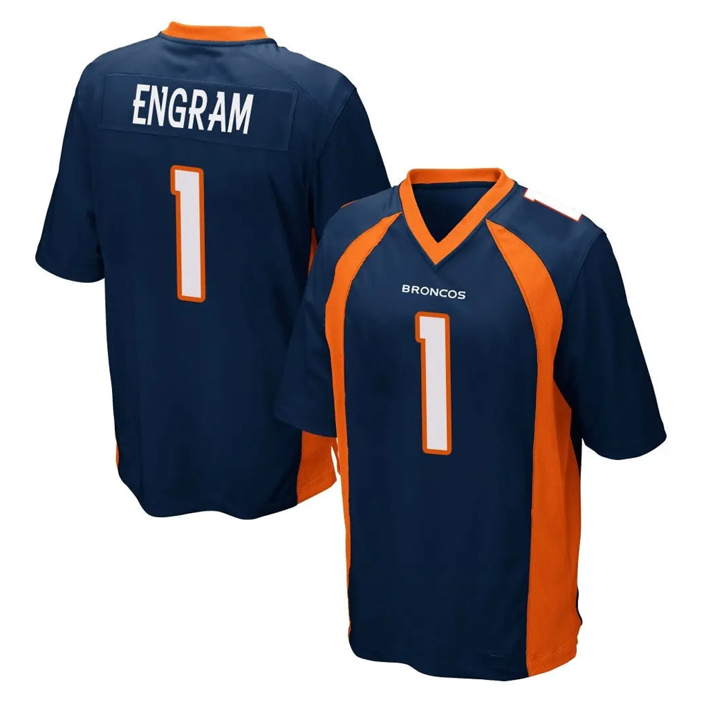 tocy D.Broncos #1 Evan Engram Player Navy Game Stitched Jerseys