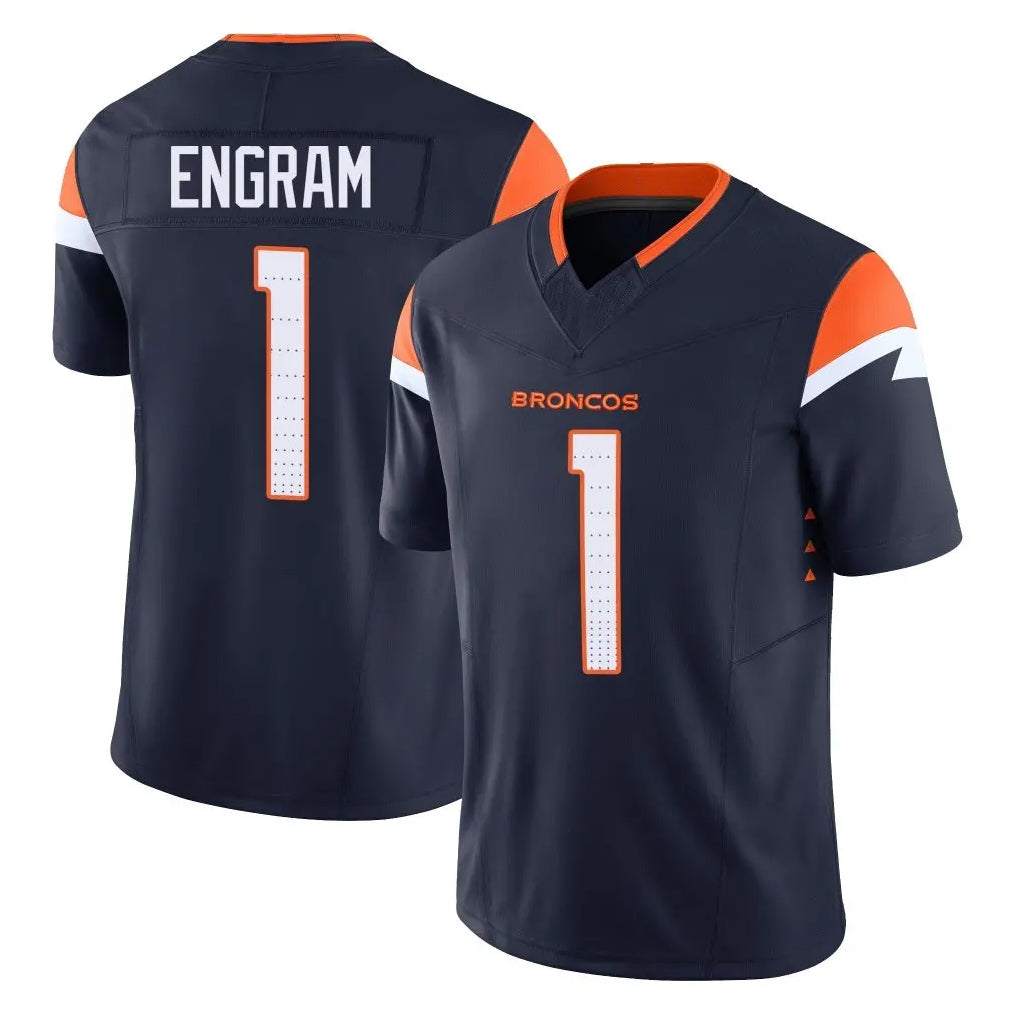 tocy D.Broncos #1 Evan Engram Player Navy Limited Vapor F.U.S.E. Home Game Stitched Jerseys