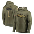 tocy D.Broncos #1 Evan Engram Player Olive Salute to Service Pullover Hoodies Home Game Stitched Jerseys