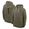 tocy D.Broncos #1 Evan Engram Player Olive Salute to Service Pullover Hoodies Limited Stitched Jerseys
