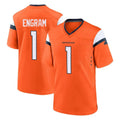 tocy D.Broncos #1 Evan Engram Player Orange Home Game Stitched Jerseys