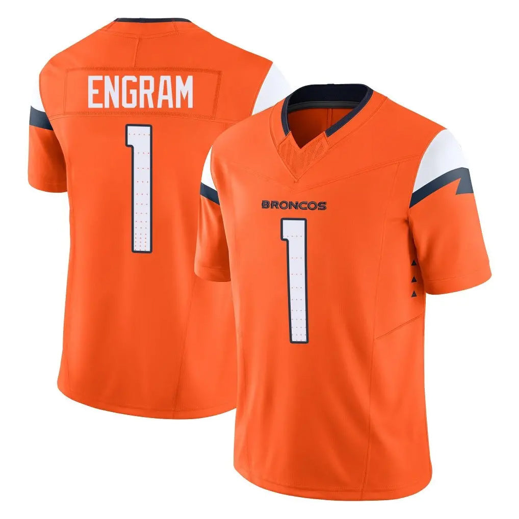 tocy D.Broncos #1 Evan Engram Player Orange Vapor F.U.S.E. Limited Home Game Stitched Jerseys