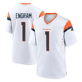 tocy D.Broncos #1 Evan Engram Player White Home Game Stitched Jerseys