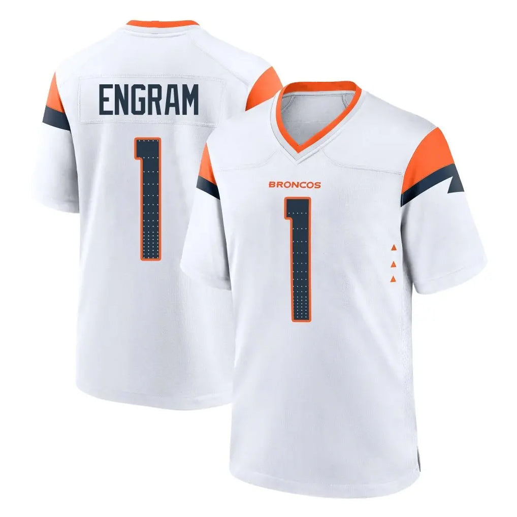 tocy D.Broncos #1 Evan Engram Player White Home Game Stitched Jerseys