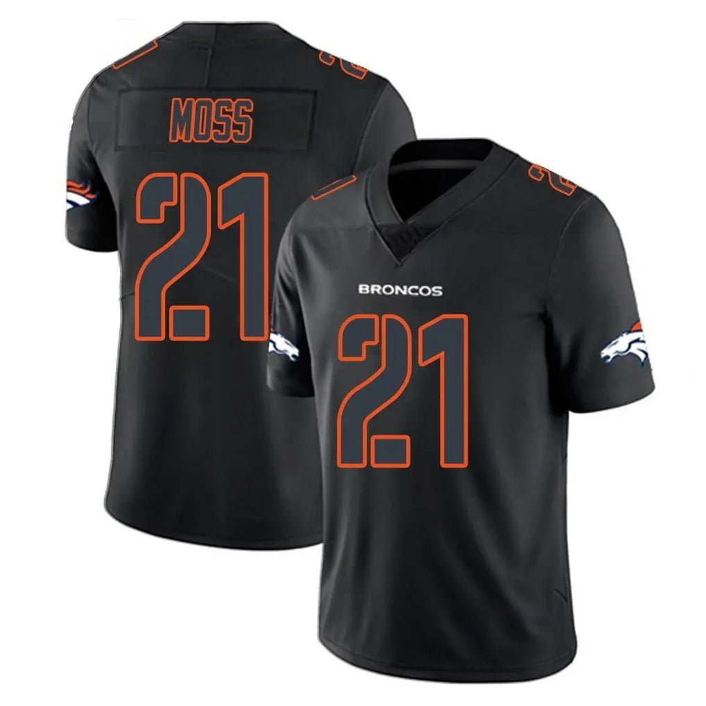 tocy D.Broncos #21 Riley Moss Player Black Impact Limited Game Stitched Jerseys