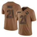 tocy D.Broncos #21 Riley Moss Player Brown Salute To Service Limited Stitched Jerseys