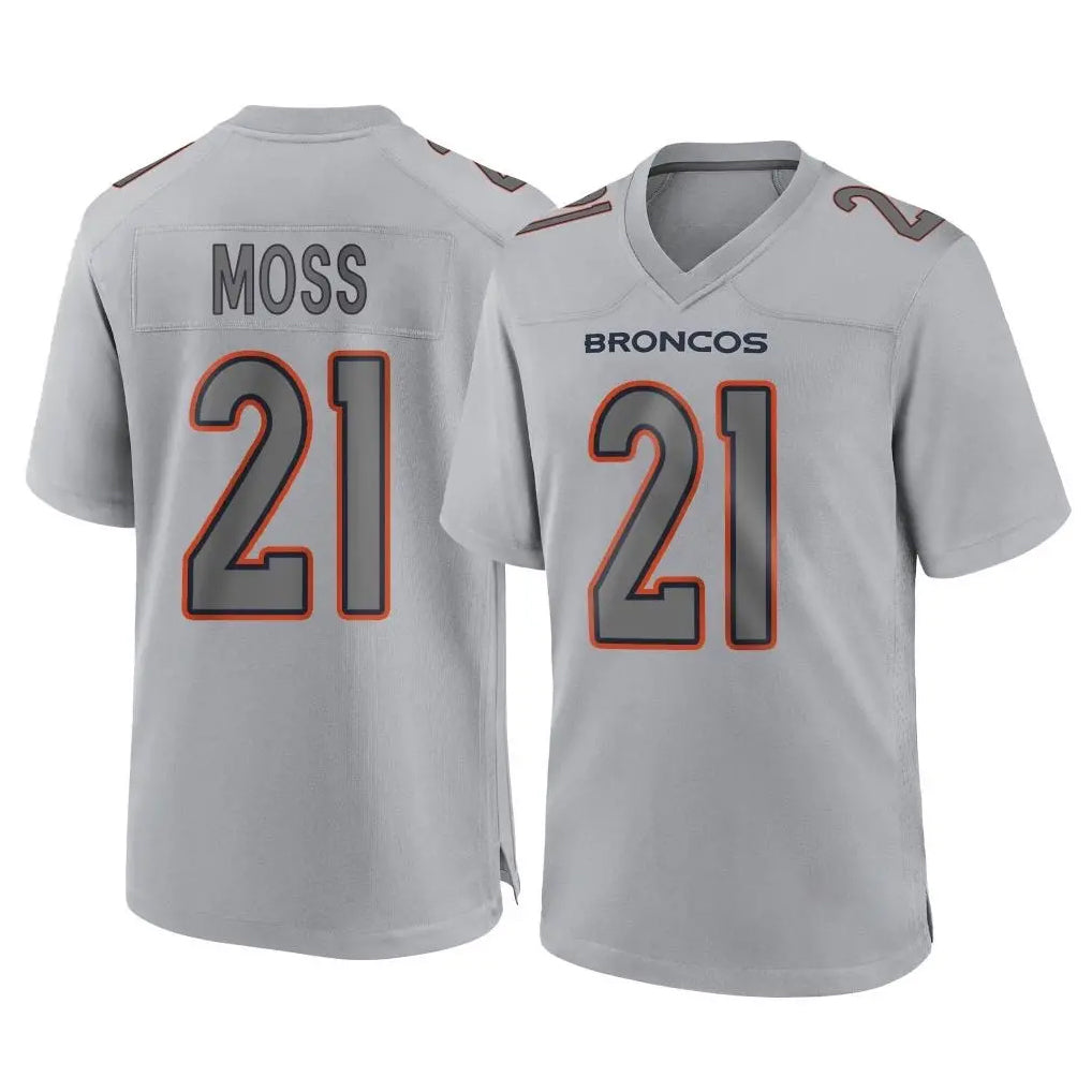 tocy D.Broncos #21 Riley Moss Player Gray Atmosphere Fashion Limited Game Stitched Jerseys