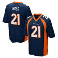 tocy D.Broncos #21 Riley Moss Player Navy Game Stitched Jerseys