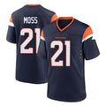tocy D.Broncos #21 Riley Moss Player Navy Home Game Stitched Jerseys