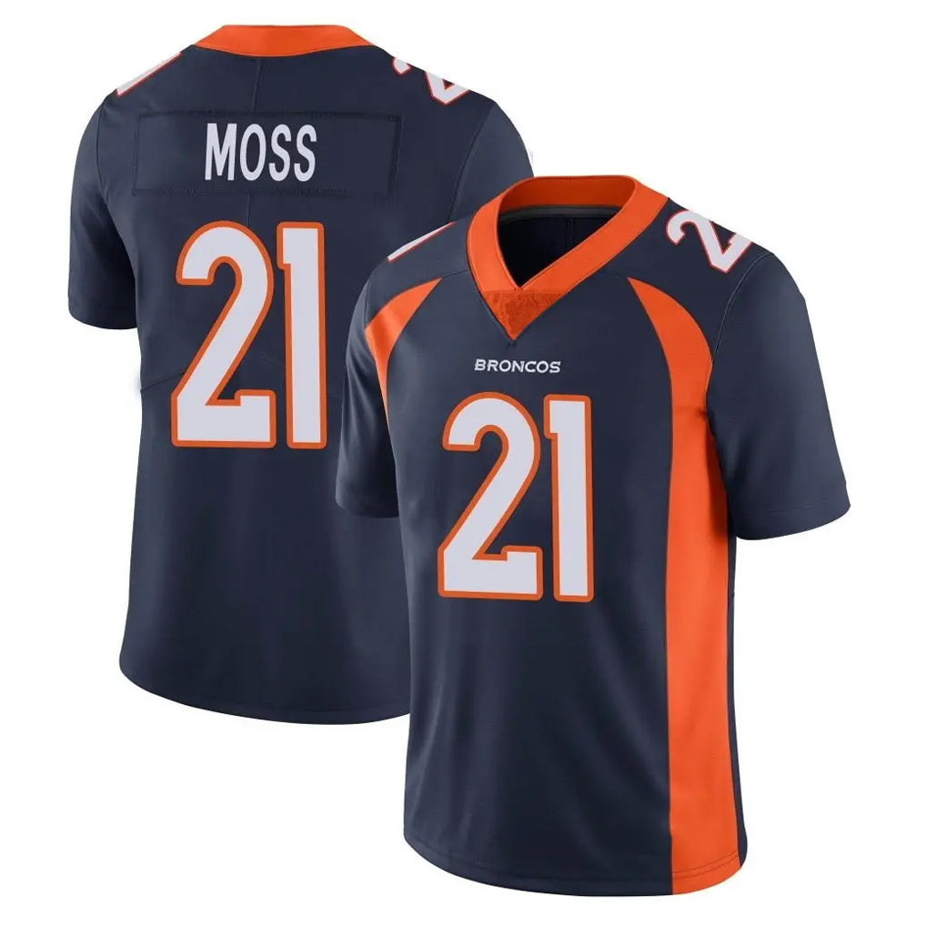 tocy D.Broncos #21 Riley Moss Player Navy Vapor Untouchable Limited Game Stitched Jerseys