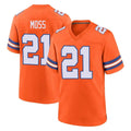 tocy D.Broncos #21 Riley Moss Player Orange Alternate Collection Throwback Game Stitched Jerseys