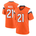 tocy D.Broncos #21 Riley Moss Player Orange Home Game Stitched Jerseys