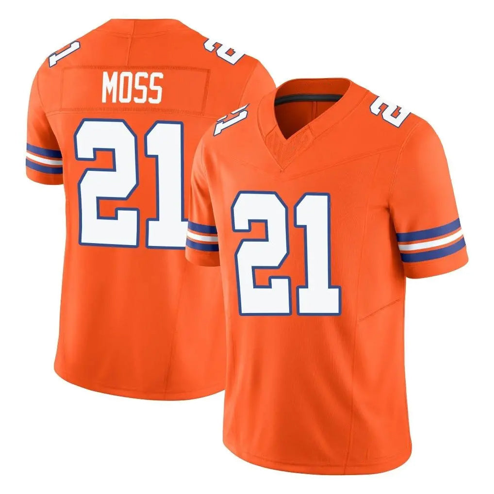 tocy D.Broncos #21 Riley Moss Player Orange Limited Alternate Vapor F.U.S.E. Throwback Game Stitched Jerseys