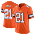 tocy D.Broncos #21 Riley Moss Player Orange Vapor Untouchable Limited Home Game Stitched Jerseys