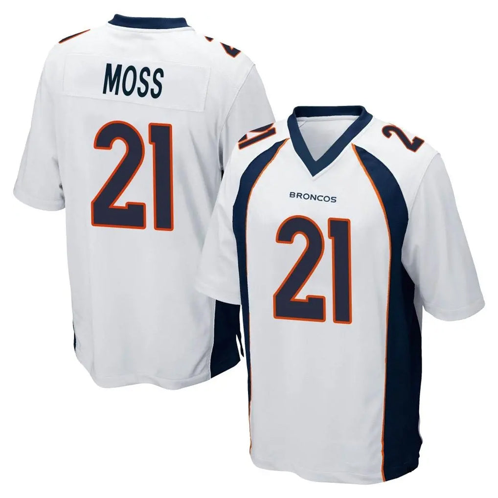 tocy D.Broncos #21 Riley Moss Player White Game Stitched Jerseys