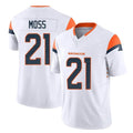 tocy D.Broncos #21 Riley Moss Player White Limited Vapor F.U.S.E. Home Game Stitched Jerseys