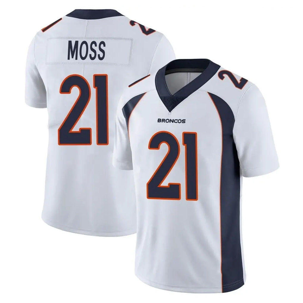 tocy D.Broncos #21 Riley Moss Player White Vapor Untouchable Limited Home Game Stitched Jerseys