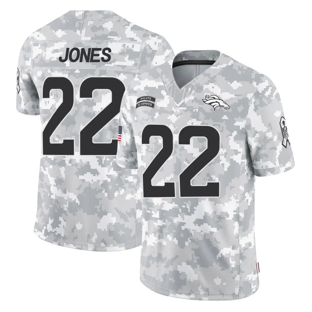 tocy D.Broncos #22 Brandon Jones Player Arctic Camo Salute To Service Limited Stitched Jerseys
