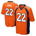 tocy D.Broncos #22 Brandon Jones Player Orange Color Home Game Stitched Jerseys