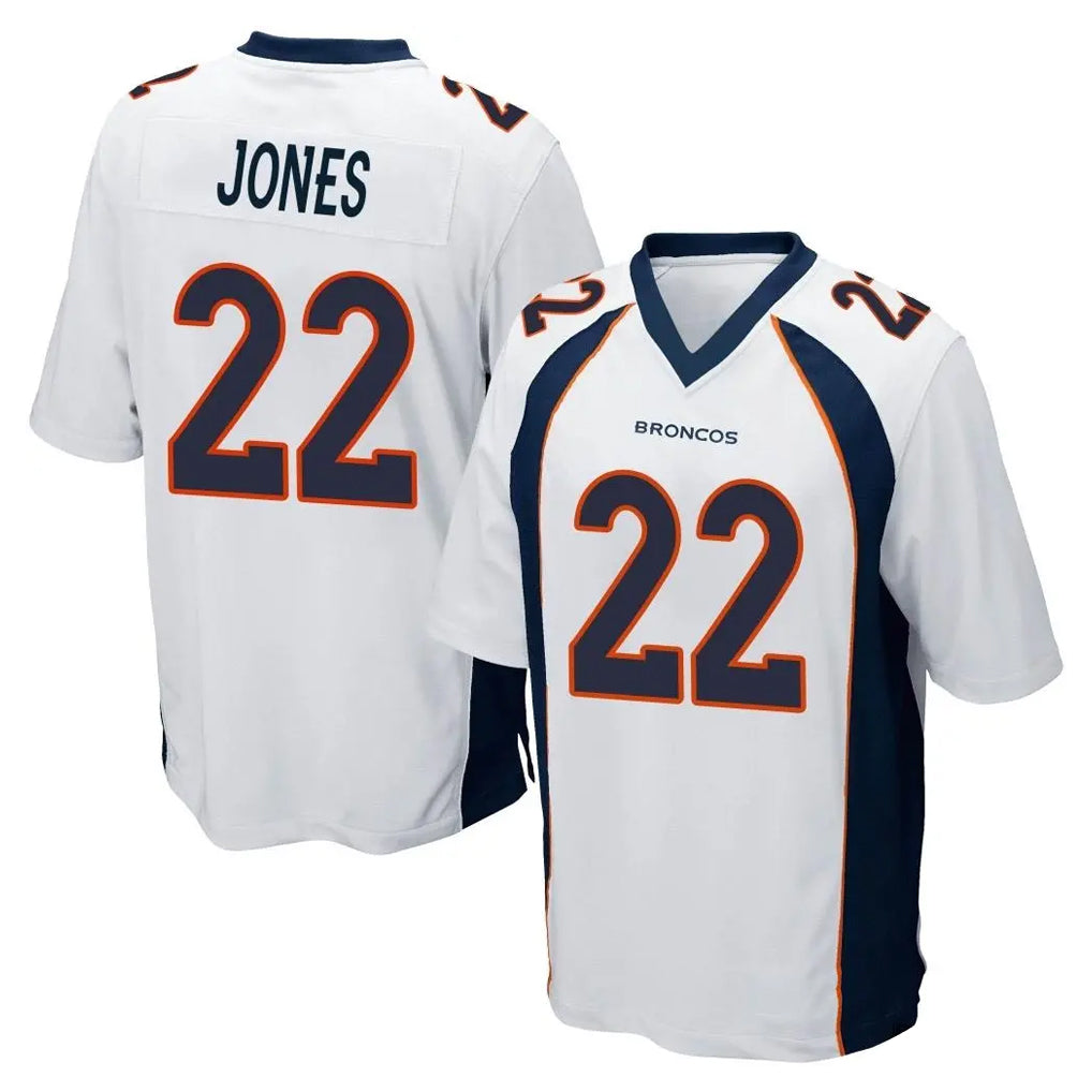 tocy D.Broncos #22 Brandon Jones Player White Game Stitched Jerseys