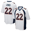 tocy D.Broncos #22 Brandon Jones Player White Game Stitched Jerseys