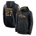tocy D.Broncos #27 J.K. Dobbins Player Black Salute to Service Pullover Hoodies Limited Stitched Jerseys