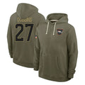 tocy D.Broncos #27 J.K. Dobbins Player Olive Salute to Service Pullover Hoodies Limited Stitched Jerseys